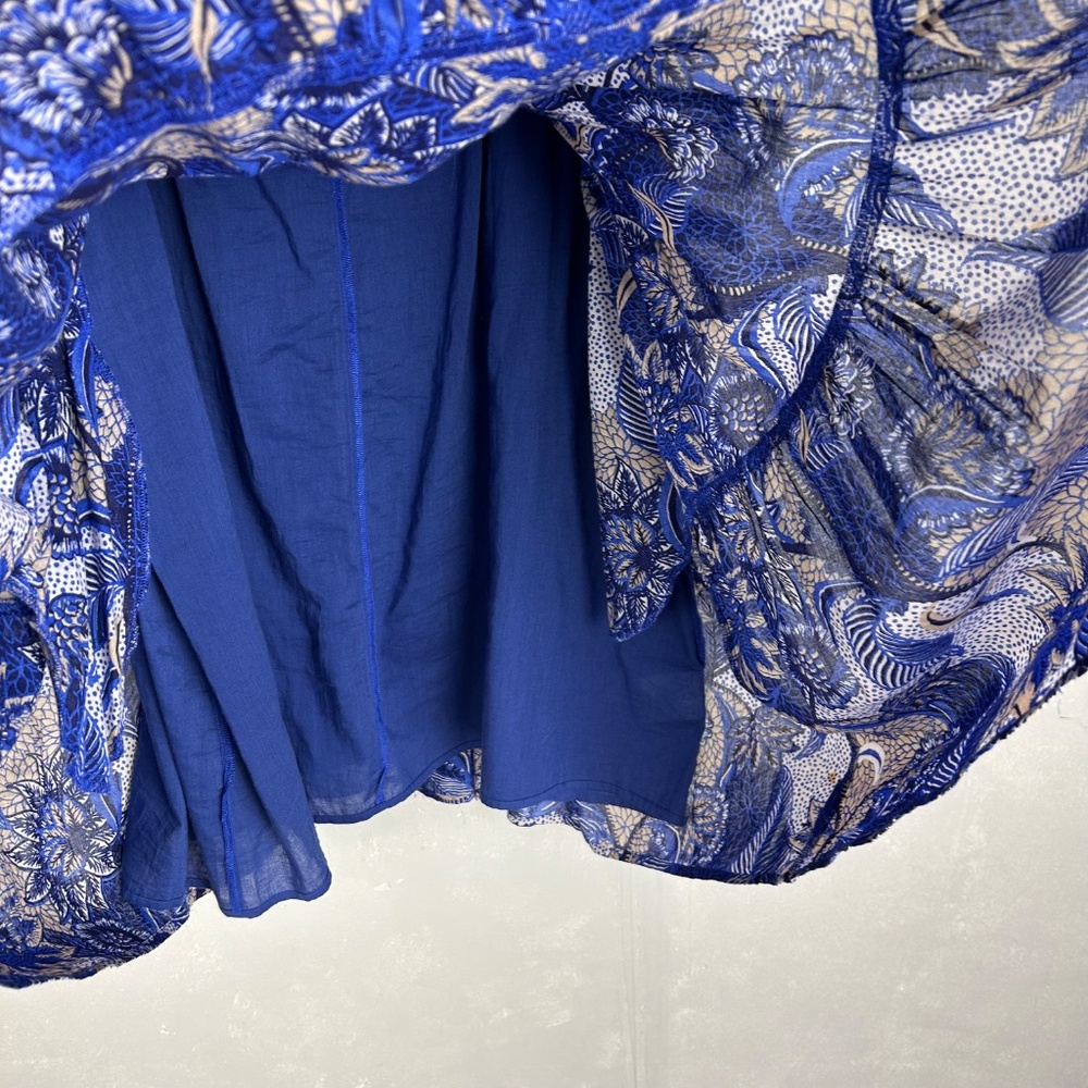 Velvet Graham & Spencer size L Zahara cami dress tiered cotton blue floral - Picture 11 of 14